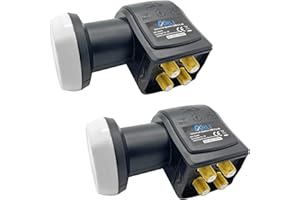 2 x UHD Quattro LNB für Multischalter ARLI Sat Digital 4K 0,1 dB Ultra HD mehrere Teilnehmer Schalter gold Anschluss ausziehbare Wetterschutz Universal Lmb Anlage Satelliten High Band Gain Qualität 2x