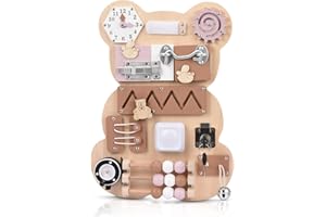 Do-Electr Tablero Ocupado Montessori, Busy Board Montessori Panel sensorial Educativo Finas y Habilidades básicas Tablero Actividades para 1/2/3 años