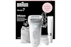 Braun Silk-épil 7 Depilatore Donna, Epilatore Elettrico Donna Con Testina Ampia Per Una Epilazione Semplice, Wet & Dry, Pelle Liscia a Lungo, Con Testina Per Rasoio Donna