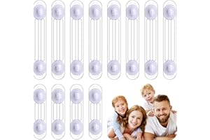 Bloque Porte Bébé, Kimsky 12 Pièces Securite Porte Enfant, Sécurité Enfant, Porte Securite Bebe avec Adhésif, Sans perçage pour Armoire, Tiroirs, Réfrigérateurs – Transparent