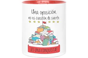 LA MENTE ES MARAVILLOSA - Taza de Cerámica con Frase |Una Oposición no es Cuestión de Suerte. ¡Es una Conquista!| 330 ml Regalo Original para una Oposición Inolvidable, Taza de Café