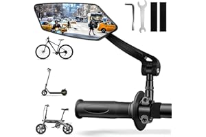 YGVQN Specchietti per Bicicletta,Specchio Laterale Regolabile 360° per Manubo da 20-24 mm,Specchietto Retrovisore Pieghevole per E-Bike/Mountain Bike/Bici da Corsa,Sistema Sicurezza Ciclista(2 pezzi)