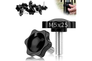 TXXATX Räfflad skruv M5x25 mm Vingskruvar 12 Stycken Stjärnhandtag Skruv M5 Stjärngrepp Mutter Med Handtag Knapplås Lås För M