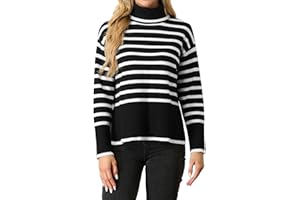 IWOLLENCE Sweter z golfem damski prążkowany dzianinowy top polo z dekoltem w serek dla kobiet szydełkowane swetry z rozcięciem