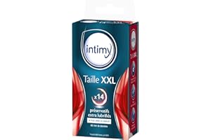 INTIMY - Préservatifs taille XXL, x14 - Préservatifs Extra Large Lubrifiés Avec Réservoir - Surface Lisse - Latex de Qualité Supérieure