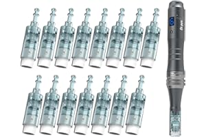 LAZZYBEAUTY Dr.pen Ultima M8 Cartucce Ago a Nano-S, Ricambio Originale Dr Pen per Penna Microneedling Modello M8, Autentiche Cartucce Usa e Getta per Micro Needling (Aghi a Nano-S, 15 Pezzi)
