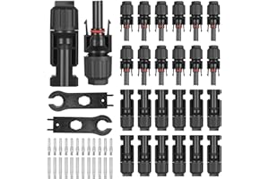IYEREER 12 Pares MC4 Conectores Solares, Conector Solar Fotovoltaico, Macho/Hembra Conectores de Cable Solar IP67, Conector para Paneles Solares de 2,5 mm²/4 mm²/6 mm² Cable de Extensión MC4