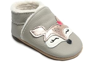 ICEUNICORN Scarpe Primi Passi Bimba Bimbo Invernali Scarpine Primi Passi Bambina Scarpine in Pelle Bambino Calda Fodera Pantofole Bambini
