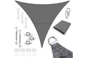 LOVE STORY Toldo Vela de Sombra Triangular 3x3x3m Impermeable Oxford Vela, Incluye Kit Montaje para Toldos Exterior, Resistente al 95% Rayos UV para Terraza Balcon Patio Jardín, Antracita
