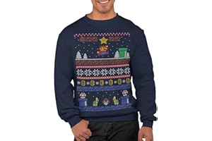 Graphic Impact Inspired Retro Gaming Freak Christmas Jumper Ugly Xmas Sweatshirts