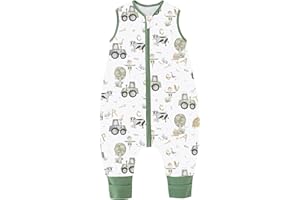 Chilsuessy Śpiwór niemowlęcy z nogawkami 1 Tog śpiwór dla małych dzieci z nogami, niewatowany, bawełna, śpioszki do spania dla chłopców i dziewczynek