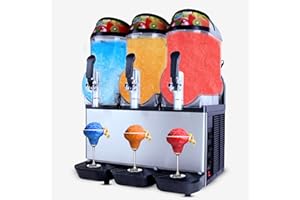 CVS2020.COM CVS Commercial Frozen Ice Drink Slush Machine: 3x12L Single Tank | Slushie Maker for Hotels, Bars & Cafés | LED Lighting | Adjustable Thermostat (3 Tank (36 Liters))
