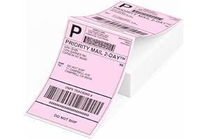 ‎PHOMEMO Phomemo 4X6'' Thermo-Versandetiketten, 500 Stück Rosa Gefaltete Etiketten für 241bt/D520bt/b246d Etikettendrucker Kompatibel mit Etikettendrucker MUNBYN, Phomemo, Rollo, IDPRT SP410, POLONO PL60