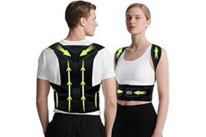 FHOCSLO Correcteur de Posture pour Femmes et Hommes, Redresseur de Dos Posture,Réglables Ceinture Maintien Complet pour le Dorsale, Gardez le Dos Droit,Soulager Mal de Lombaire (M)