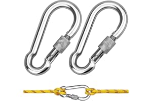 8 Stück Karabinerhaken Edelstahl - Schwerlast Karabiner 8x80mm Bis 240kg