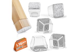 BAIPOK 16 Piezas Protectores de Silla, Fundas de Silicona para Piernas de Silla con Fieltro Envuelto, Almohadillas Protectoras para Pies de Muebles