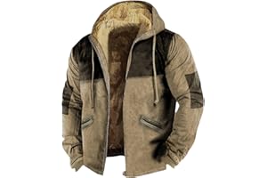HSUAYEUD Coat Herren Oudoor Gemütlich Lässige Mäntel mit Kapuze Soft Mit Reißverschlus Mantel Mens Solid Herbst Langarm Polyester Crop
