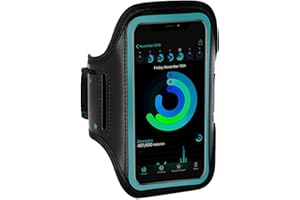ONEFLOW Sportarmband Handy kompatibel mit Apple iPhone 15 Pro Max Armtasche Fitness Armband Sport Laufarmband Outdoor Handyhülle Joggen Arm Halterung Smartphone Handytasche, Blau