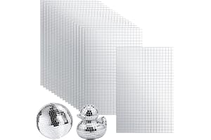 10 800 stycken självhäftande speglar mosaik kakel, 18 ark 5 x 5 mm mini kvadrat mosaik spegelplattor set, silver glas spegel mosaik kakel klistermärken för disco boll gör-det-själv hantverk KTV