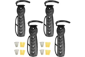 Voilamart 4 x Vertical Bike Hook, Wall Mounted Bike Rack Stand Indoot Outdoor Bicycle Tyre Storage Holders, Black(Max Load 66lb) (Black-2)