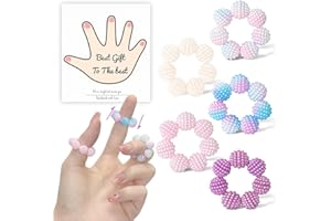 HAOXYO 5 Stück Bunte Stachelige Perlenringe-Akupunktur und Akupressur Ring,Fidget Ring für Effektiven Stressabbau,Angstreduktion und Sensorische Stimulation.Ideal für Büroarbeiter und Teenager