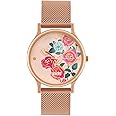 TEAL BY CHUMBAK Round Dial Analog Watch for Women|Rose Garden Collection| Stainless Steel Strap|Gifts for Women/Girls/Ladies |Stylish Fashion Watch for Casual/Work