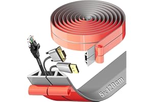 SWTYExt Cache Cable Sol 1,2mx5cm Passe Cable Sol Gris Petit Canal de Câble Flexible Goulotte Passe Cable Sol Silicone Goulotte Cache Cable Passage de Cable au Sol pour Maison Bureau