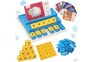 Bambebe Juego Aprendizaje Letras 64PCS, Juguetes Educativos Niños 3-8 Años, Regalo Niña Juegos para Aprender a Leer, Juguetes Montessori Niña 3 4 5 6 Años(Español)