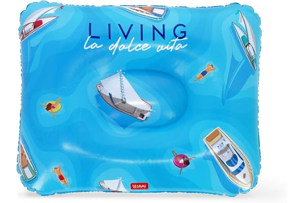 Legami - Uppblåsbar strandkudde, badstrand pool campingkudde, bekväm ultralätt, storlek 45 x 36 cm