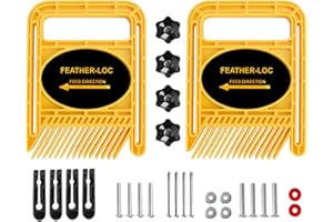 QOTSTEOS Tischsägen-Federbrett, 1 Paar Doppel-Federplatte-Sicherheits-Holzbearbeitungswerkzeuge für Tischkreissägen, verstellbares Federbrett für Router-Tische Zaun-Gehrungslehre(Gelb)