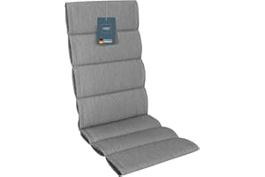 ‎LILENO HOME LILENO HOME Gartenstuhl Auflagen als [1er Set - Hochlehner] in Silber - Bequeme Liegen als Sitzauflagen für Gartenmöbel - Stuhlkissen für Gartenstühle und Klappstühle
