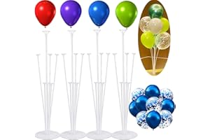 Aszaui 4 Pezzi Supporto per Palloncini,Porta Palloncini Supporto,Riutilizzabili Stecche per Palloncini,Trasparente Palloncini Sticks Supporti per Palloncini Plastica per Matrimonio,Party