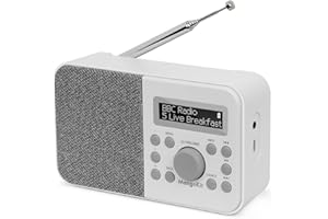 MangoKit PR2S Radio Numérique Dab Portable, FM,Haut-Parleur Bluetooth,Radio Dab Personnelle avec écran,Réveil et Réveil,40 Stations Préréglées,écouteurs,Piles et Alimentation Secteur-Gris