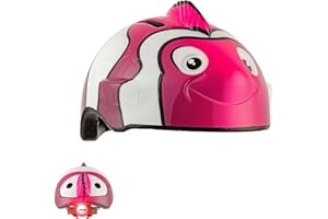 Casco de Bicicleta para niño Crazy Safety | Casco de Bici para niño de 2 a 7 años para Skate, Bicicleta, Patinete, monopatin| Casco de Animal 3D Ligero y Ajustable 49-55 cm (Tigre Naranja)