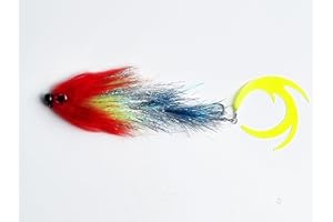 FISHIN ADDICT Red Head Flame fishing jig fly - Sea bass, pike, perch 200mm