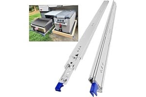 AOLISHENG schubladenschiene vollauszug 900 mm,Schwere schubladenführungen mit Schloss 80 kg Ladekapazität, 1 Paar (2 Stück) (With lock, 36 inch(900mm))