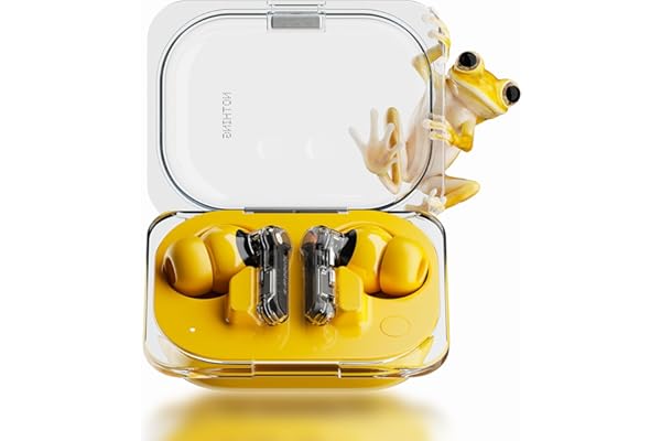 Nothing Ear (a) Auriculares inalambricos Bluetooth con Integración de ChatGPT, Cancelación de Ruido Activa, Algoritmo de Mejora de Graves y hasta 42,5 Horas de reproducción - Amarillo