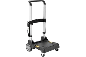 DEWALT DWST1-71196, Trolley, Sistema de transporte para almacenamiento TSTAK, 2 ruedas giratorias 360º con freno y 2 ruedas fijas Ø 180mm, Alta resistencia, Capacidad máxima 100 kg