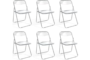 FRUOGO Set di 6 Sedie pieghevoli,sedie pieghevoli da interno,plastica PP.sedia pieghevole da interno,ideale come sedie pieghevoli da esterno,Adatta all'esterno,salotto,sala riunioni,Trasparente