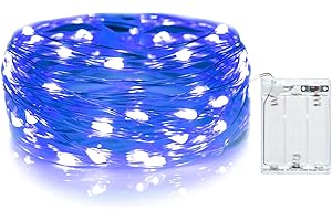 Gcstnn Stringa Luci Led a Batteria, 3metri 30 Led Rame filo Catene Luminose Lucine Fata Luci con timer per per camere, terrazze, Halloween, Natale, decorazione(Blu)