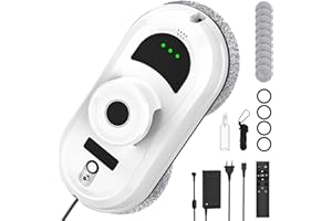 IERAKOR Robot Lavavetri, Lavavetri Elettrico con Aspirazione da 5600 Pa, 3 Modalità di Pulizia, Pianificazione Intelligente del Percorso, Rilevamento dei Bordi, Sistema di Sicurezza, Telecomando, 10 Stracci