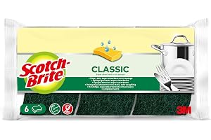Scotch-Brite Klassisk cellulosa skrapsvamp, 6 per paket, avlägsnar fett och perfekt för att torka av stänk