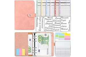 TOUVE Classeur Enveloppe Budget Set, Classeur Budget A6 Français, Classeur à anneaux Planner pour Économiser de l'argent, Classeur A6 Organisateur, Parfait pour les économies et les économies d'argent