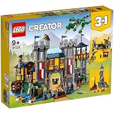 LEGO Creator 3&rsquo;&uuml; 1 Medieval Castle 31120 - Ditch and Bridge Castle, Toy Making Set Containing 3 Minifigures (1426 Pieces)