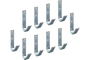 Gedotec Crochets Muraux Universels | Montage Coudés en Acier Galvanisé | Crochets de Suspension Tout Usage pour Charges Legeres et Lourdes, Pouvant Supporter Jusqu'à 30 Kg | 35 x 82 mm | Lot de 20