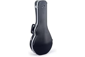 Crossrock Étui pour mandoline style F avec sangles de sac à dos, coque rigide moulée en ABS noir (CRA860MFBK)