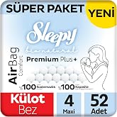 Sleepy Bio Natural Premium Plus Airbag Comfort S&uuml;per Paket K&uuml;lot Bez 4 Numara Maxi 52 Adet