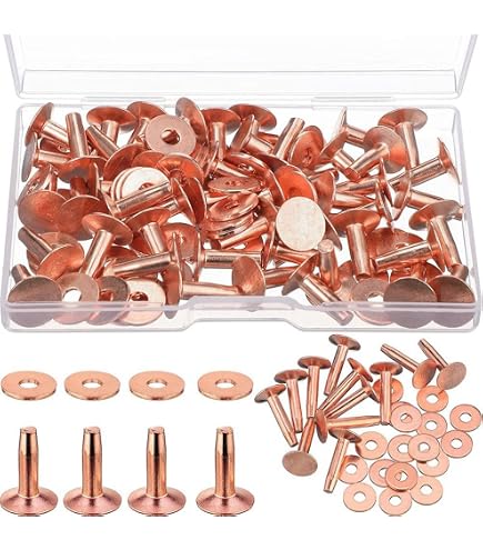 10 Rivets En Cuivre 15/64x1 Pouce - Tête Plate - Marque Uxcell - Neuf Sous Emballage