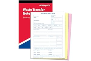 oceanpads Waste Transfer Note A5 50 Sets Book 3-Part Carbonless Paper (70055)