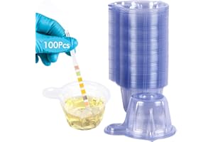 Wandefol 100 Pcs Bouteille d'échantillon d'urine, 50 ml Tasse à Urine Coupelles Plastique Jetable pour Test d'ovulation/Test de Grossesse/Test d’urin